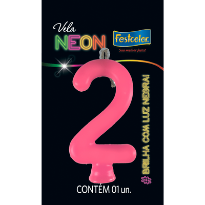 Produto Festcolor - VELA NEON ROSA N° 2