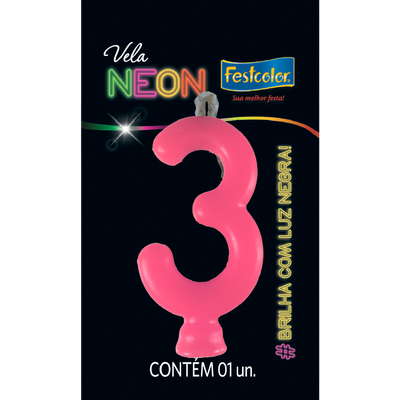 Produto Festcolor - VELA NEON ROSA N° 3