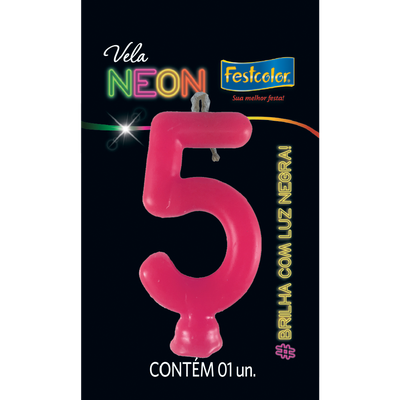 Produto Festcolor - VELA NEON ROSA N° 5