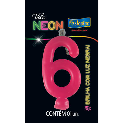 Produto Festcolor - VELA NEON ROSA N° 6