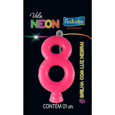 Produto Festcolor - VELA NEON ROSA N° 8