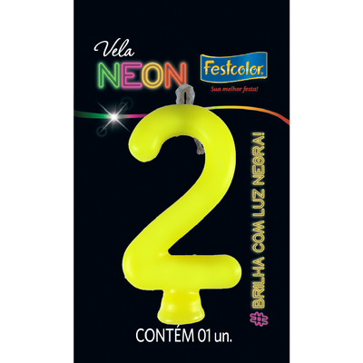 Produto Festcolor - VELA NEON AMARELO N° 2