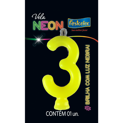 Produto Festcolor - VELA NEON AMARELO N° 3