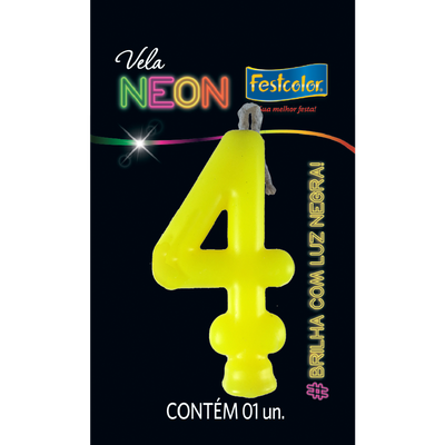 Produto Festcolor - VELA NEON AMARELO N° 4