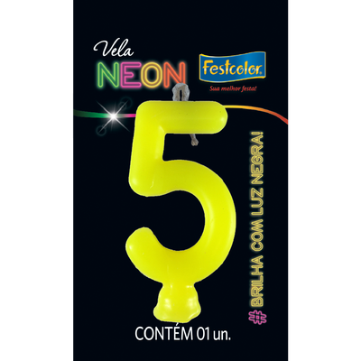 Produto Festcolor - VELA NEON AMARELO N° 5