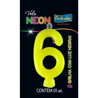 Produto Festcolor - VELA NEON AMARELO N° 6