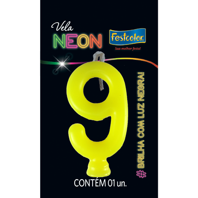 Produto Festcolor - VELA NEON AMARELO N° 9