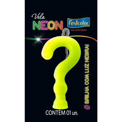 Produto Festcolor - VELA NEON AMARELO INTERROGAÇÃO