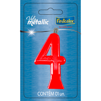 Produto Festcolor - VELA METALLIC VERMELHA N° 4