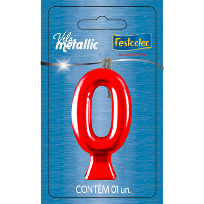Produto Festcolor - VELA METALLIC VERMELHA N° 0