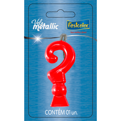 Produto Festcolor - VELA METALLIC VERMELHA INTERROGAÇÃO