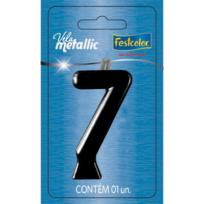 Produto Festcolor - VELA METALLIC PRETA N° 7