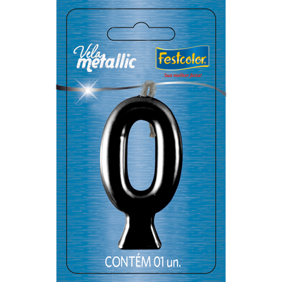 Produto Festcolor - VELA METALLIC PRETA N° 0
