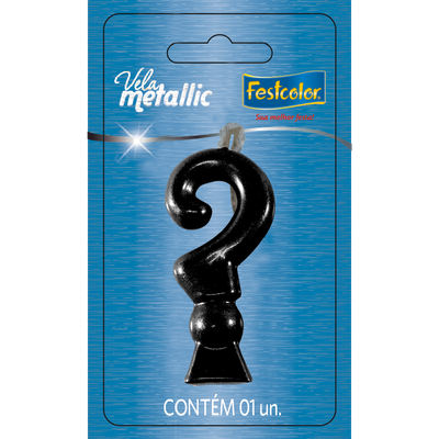 Produto Festcolor - VELA METALLIC PRETA INTERROGAÇÃO