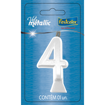 Produto Festcolor - VELA METALLIC BRANCA N° 4