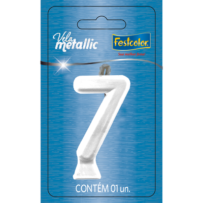 Produto Festcolor - VELA METALLIC BRANCA N° 7