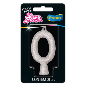 VELA PURO GLITTER PRATA N° 0