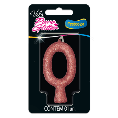 Produto Festcolor - VELA PURO GLITTER ROSE GOLD N° 0
