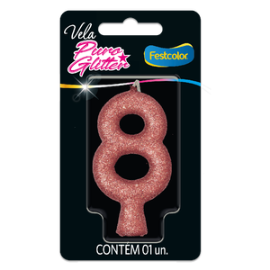 VELA PURO GLITTER ROSE GOLD N° 8