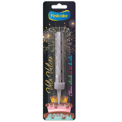 Produto Festcolor - VELA VULCÃO PRATA