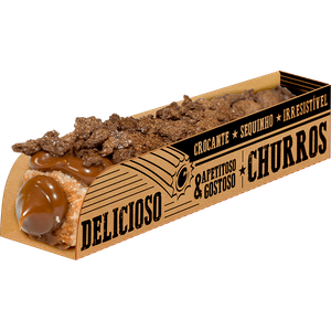 CAIXA PARA CHURROS FRASES KRAFT 250 G/M2