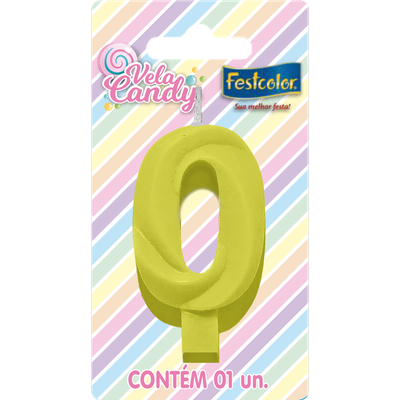 Produto Festcolor - VELA CANDY AMARELA N° 0