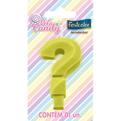 Produto Festcolor - VELA CANDY AMARELA INTERROGAÇÃO