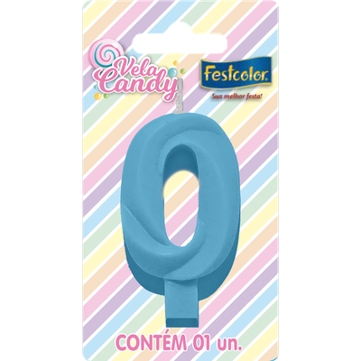 Produto Festcolor - VELA CANDY AZUL N° 0
