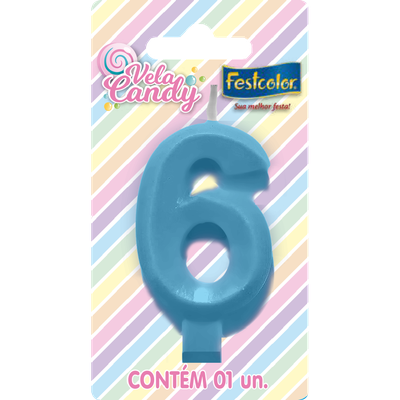 Produto Festcolor - VELA CANDY AZUL N° 6