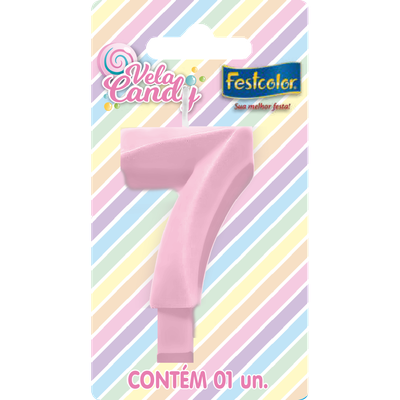 Produto Festcolor - VELA CANDY ROSA N° 7