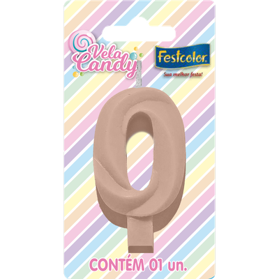 Produto Festcolor - VELA CANDY SALMÃO N° 0