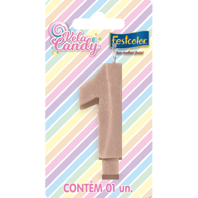 Produto Festcolor - VELA CANDY SALMÃO N° 1