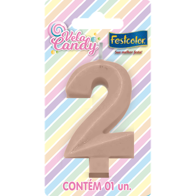 Produto Festcolor - VELA CANDY SALMÃO N° 2