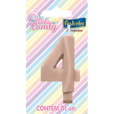 Produto Festcolor - VELA CANDY SALMÃO N° 4