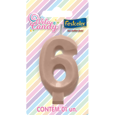 Produto Festcolor - VELA CANDY SALMÃO N° 6