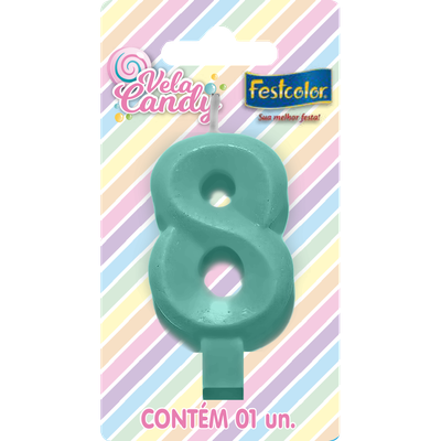 Produto Festcolor - VELA CANDY VERDE N° 8