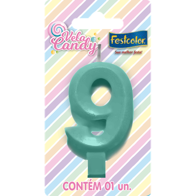 Produto Festcolor - VELA CANDY VERDE N° 9