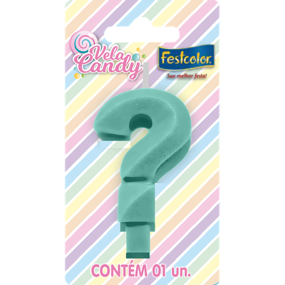 Produto Festcolor - VELA CANDY VERDE INTERROGAÇÃO