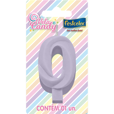 Produto Festcolor - VELA CANDY LILÁS N° 0