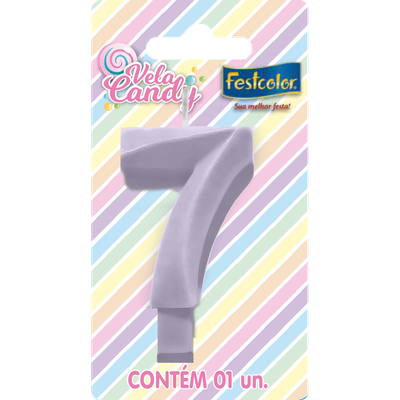 Produto Festcolor - VELA CANDY LILÁS N° 7