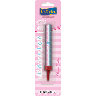 Produto Festcolor - VELA VULCÃO CHÁ REVELAÇÃO MENINA