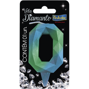 VELA DIAMANTE AZUL E VERDE N° 0