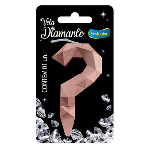 VELA DIAMANTE ROSE GOLD INTERROGAÇÃO