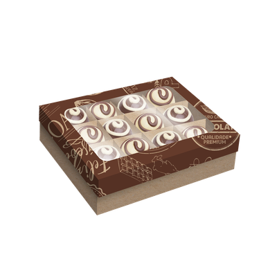 Produto Festcolor - CAIXA 12 BOMBONS PÁSCOA PURO CACAU