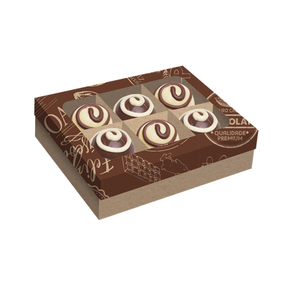 Produto Festcolor - CAIXA 6 BOMBONS PÁSCOA PURO CACAU