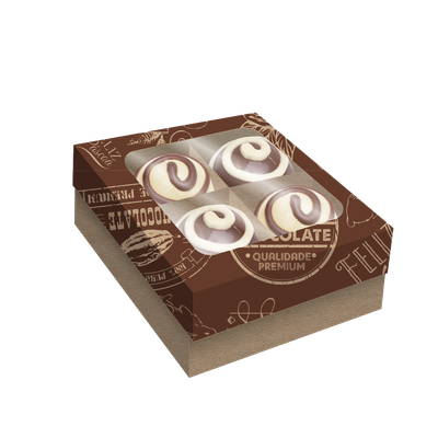 Produto Festcolor - CAIXA 4 BOMBONS PÁSCOA PURO CACAU