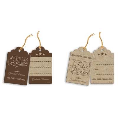 Produto Festcolor - TAGS KRAFT PURO CACAU FELIZ PÁSCOA