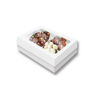 CAIXA 2 OVOS TAMPA COM VISOR P PÁSCOA BRANCA LISA