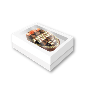 CAIXA OVO TAMPA COM VISOR M PÁSCOA BRANCA LISA