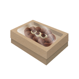 CAIXA OVO TAMPA COM VISOR P PÁSCOA KRAFT LISO